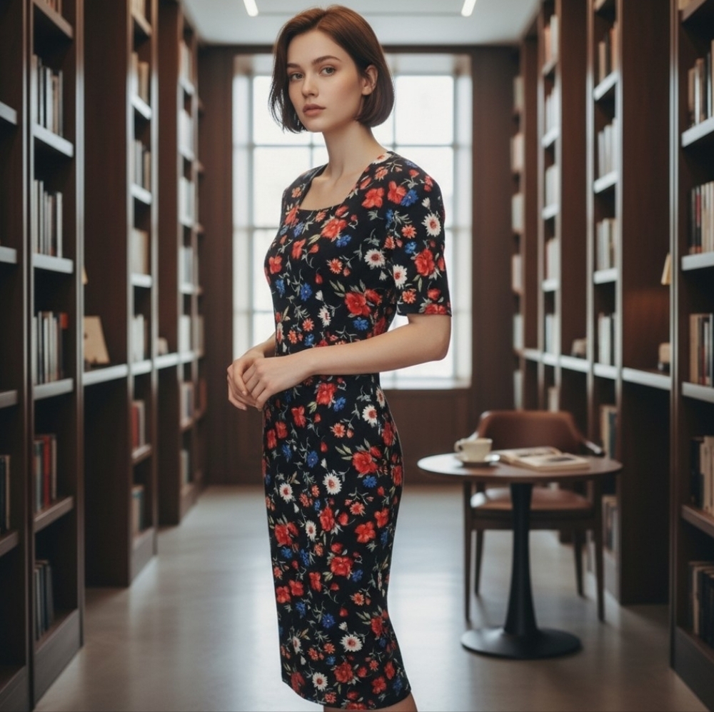 Vintage Betsy Lauren Floral Dress - Size 8